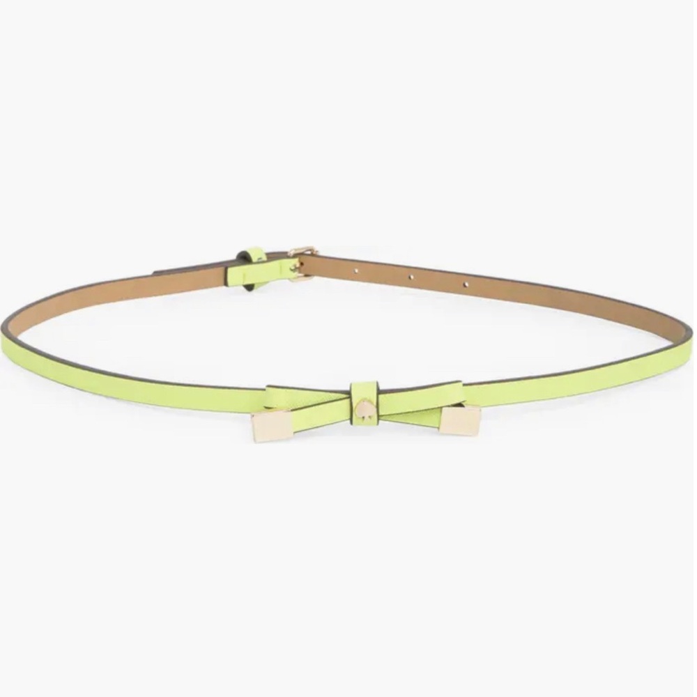 NWT,KATE SPADE ♠️💚8mm Shoestring Bow Belt, Limeade, Large